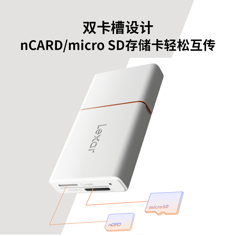 Lexar雷克沙 NM卡TF卡micro SD手机USB3.1双接口Type-c读卡器 - 图0