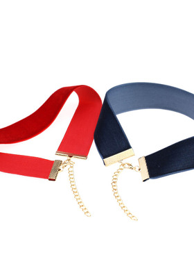 欧美潮流时尚夸张宽植绒织带颈圈项链丝绒绒布天鹅绒项圈颈链颈