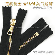Single custom Swiss riri M4 Number of closed mouth zipped leather with wallet skirt pants zipped gold teeth