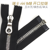 Swiss riri M8 Corn Tooth Single Head Opening Leather Jacket down jacket Down jacket Zipper Nickel teeth 2110