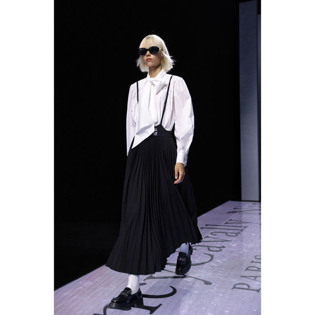 NancyCavally High Density Plain Weave Linen Midi Skirt