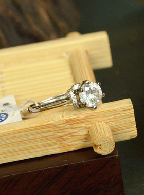 镶嵌锆石超闪银饰品女士开口戒指