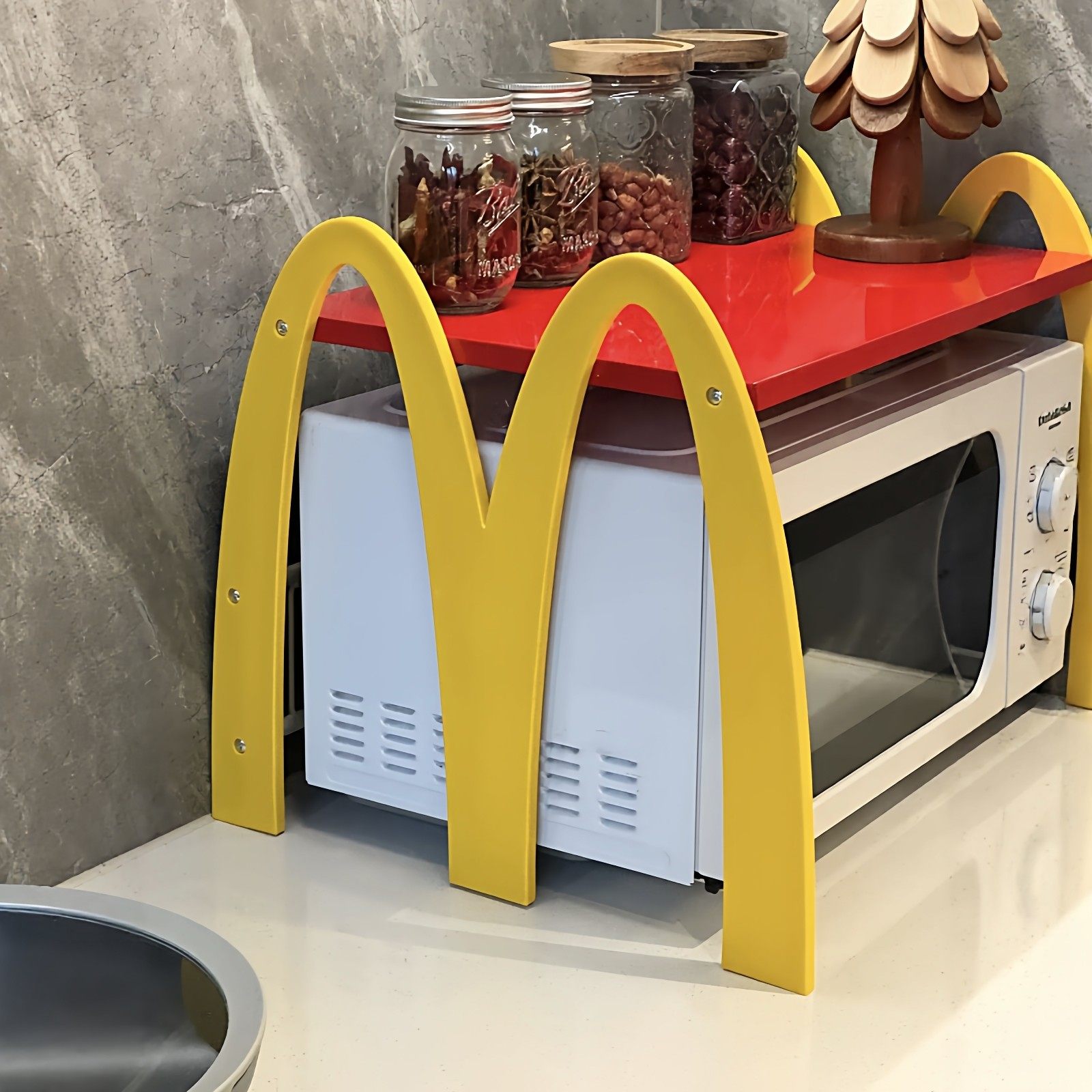 微波炉置物架厨房台面多功能电饭锅烤箱支架省空间家用双层收纳架,淘宝优惠券,粉丝福利购,淘宝优惠卷