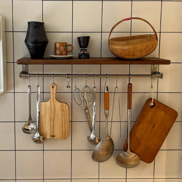 厨房勺子挂架置物架免打孔锅刀铲子收纳不锈钢置物架挂钩厨具壁挂,淘宝优惠券,粉丝福利购,淘宝优惠卷