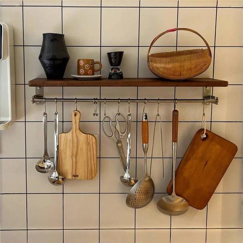 置物架锅刀铲子收纳不锈钢置物架挂钩厨房勺子挂架免打孔厨具壁挂 - 图3