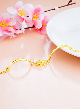 镀金招财进宝久不掉色貔貅手链