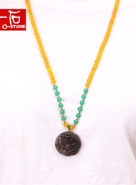 一生一石天然冰种黑曜石时尚吊坠