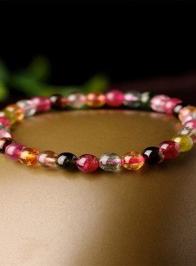 一生一石天然碧玺手串手链女