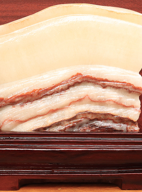 18*18*5cm3340g天然石材奇石摆件猪肉石五花肉桌面装饰雕刻石摆件