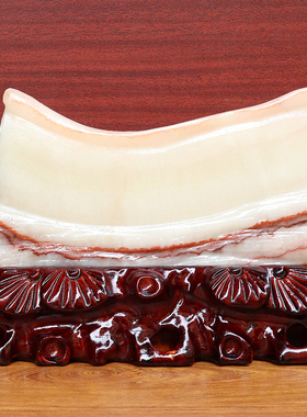 24*15*2cm1725g天然石材奇石摆件猪肉石五花肉桌面装饰雕刻石摆件