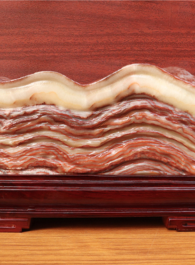 35*23*11cm15040g天然石材奇石摆件猪肉石五花肉装饰雕刻石摆件