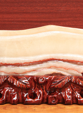 22*17*2cm1630g天然石材奇石摆件猪肉石五花肉桌面装饰雕刻石摆件