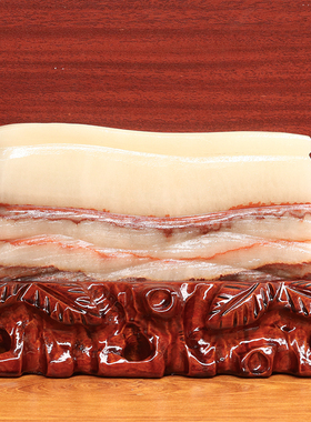 22*14*2cm1573g天然石材奇石摆件猪肉石五花肉桌面装饰雕刻石摆件