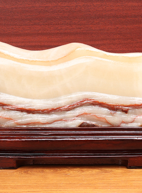 26*18*4cm3765g天然石材奇石摆件猪肉石五花肉桌面装饰雕刻石摆件