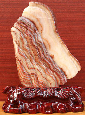 18*25*3cm1805g天然石材奇石摆件猪肉石五花肉桌面装饰雕刻石摆件