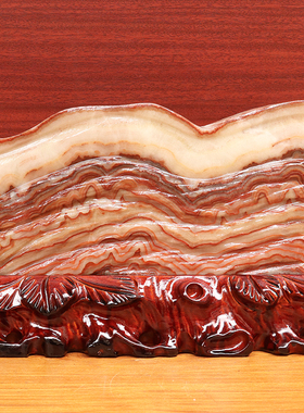 29*19*2cm2629g天然石材奇石摆件猪肉石五花肉桌面雕刻石摆件