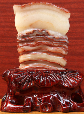 12*15*4cm870g天然石材奇石摆件猪肉石五花肉桌面装饰雕刻石摆件