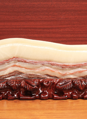 27*15*2cm1943g天然石材奇石摆件猪肉石五花肉桌面装饰雕刻石摆件