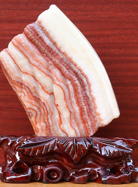 15*20*2cm1134g天然石材奇石摆件猪肉石五花肉桌面装饰雕刻石摆件