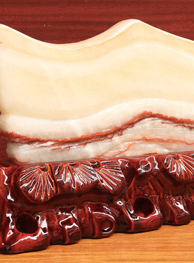 21*17*3cm1819g天然石材奇石摆件猪肉石五花肉桌面装饰雕刻石摆件