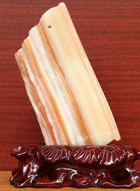 16*24*2cm1033g天然石材奇石摆件猪肉石五花肉桌面装饰雕刻石摆件