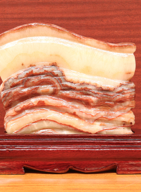 18*15*4cm1852g天然石材奇石摆件猪肉石五花肉桌面装饰雕刻石摆件