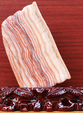 18*23*2cm1311g天然石材奇石摆件猪肉石五花肉桌面装饰雕刻石摆件