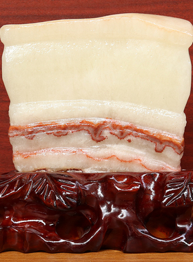 16*17*2cm1055g天然石材奇石摆件猪肉石五花肉桌面装饰雕刻石摆件