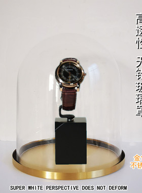精品展示玻璃罩金色不锈