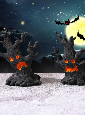 外贸微景观万圣节场景装饰品配件树妖树脂工艺品摆件