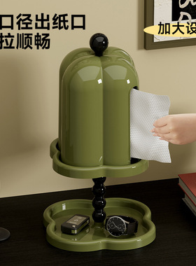 中古风纸巾盒家用客厅茶几抽纸盒卧室收纳摆件高级感卷纸盒装饰品