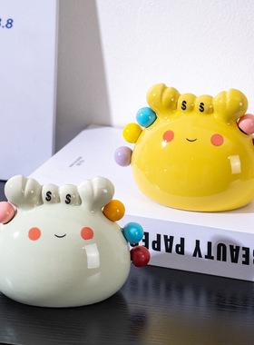 水果叉甜品可爱不锈钢小叉子陶瓷收纳罐果插儿童水果签摆件装饰品