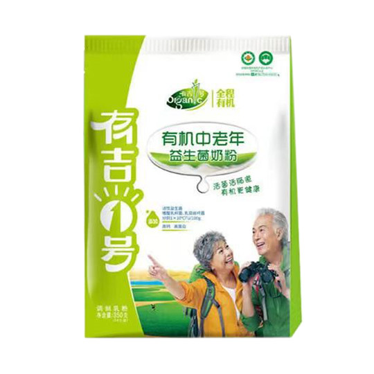 Органическое сухое молоко с пробиотиками Youji № 1 для людей среднего и пожилого возраста, пакетик 350 г с высоким содержанием кальция