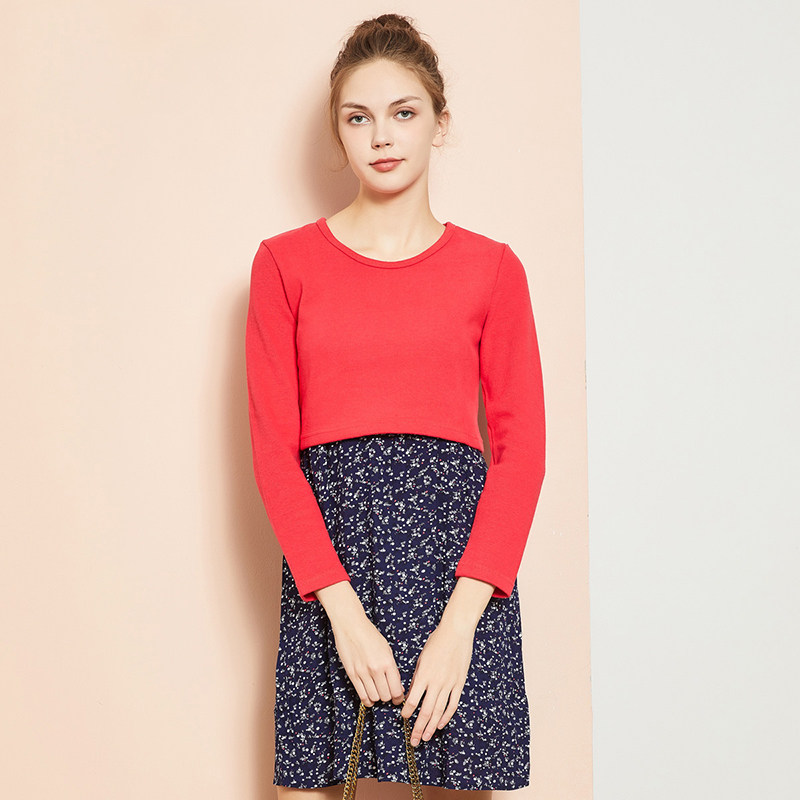 十月妈咪孕妇春装哺乳新款连衣裙 旭申母婴连衣裙