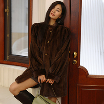 Jasmine how-to thousands of gold Purple Mark Crown Goose Down Ferret Fur Fur Coats Comefully Pumping Mink Fur Coats Woman