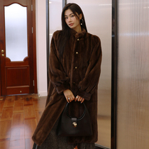 Jasmine goddess of haute goddess medieval mink imported whole mink mink leather big coat girl full-draw knife leather grass jacket