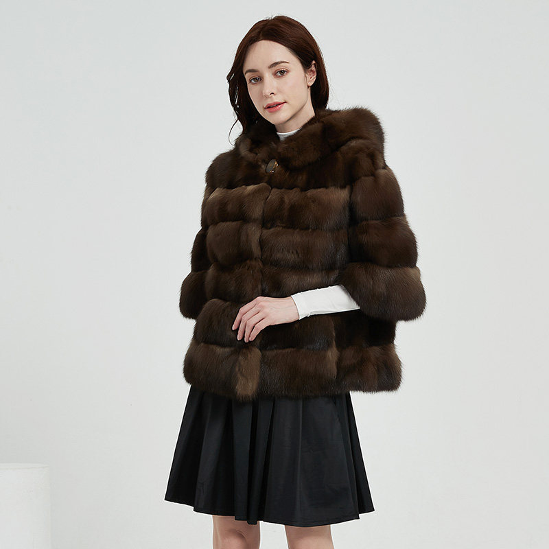 进口俄罗斯紫貂连帽短款满天星整貂水貂外套气质时尚貂皮大衣女,淘宝优惠券,粉丝福利购,淘宝优惠卷