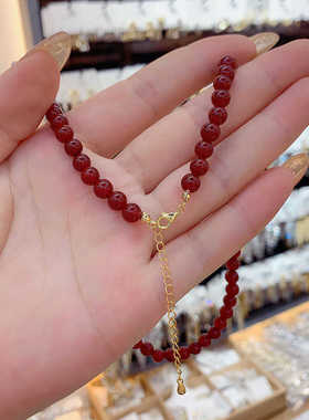 2024新款简约黑色圆形珍珠项链