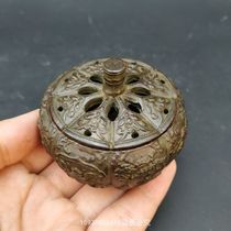 Antique Ancient Play Bronze Ware Antique Collection Alloy Imitation Pure Bronze Sushi Mini Pocket Vintage Pumpkin Incense Stove