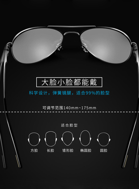 墨镜变色两用简约风偏光太阳镜