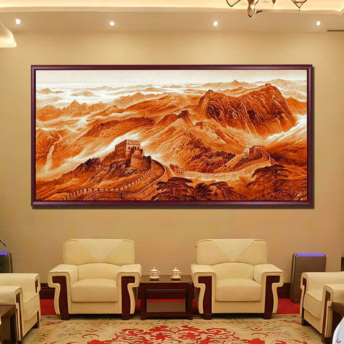 办公室书房客厅中堂现代中式背景可定制大尺寸万里长城装饰画挂画 - 图1