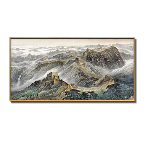 办公室书房客厅中堂现代中式背景可定制大尺寸万里长城装饰画挂画 - 图3