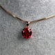 Round solitaire necklace pendant Burmese ruby pendant
