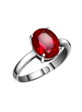 缅甸红宝石戒指女925日韩时尚