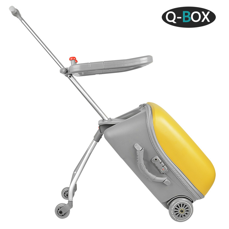 QBox儿童遛娃箱懒人溜娃神器20寸可坐骑拉杆箱可登机免托运旅行箱 - 图3
