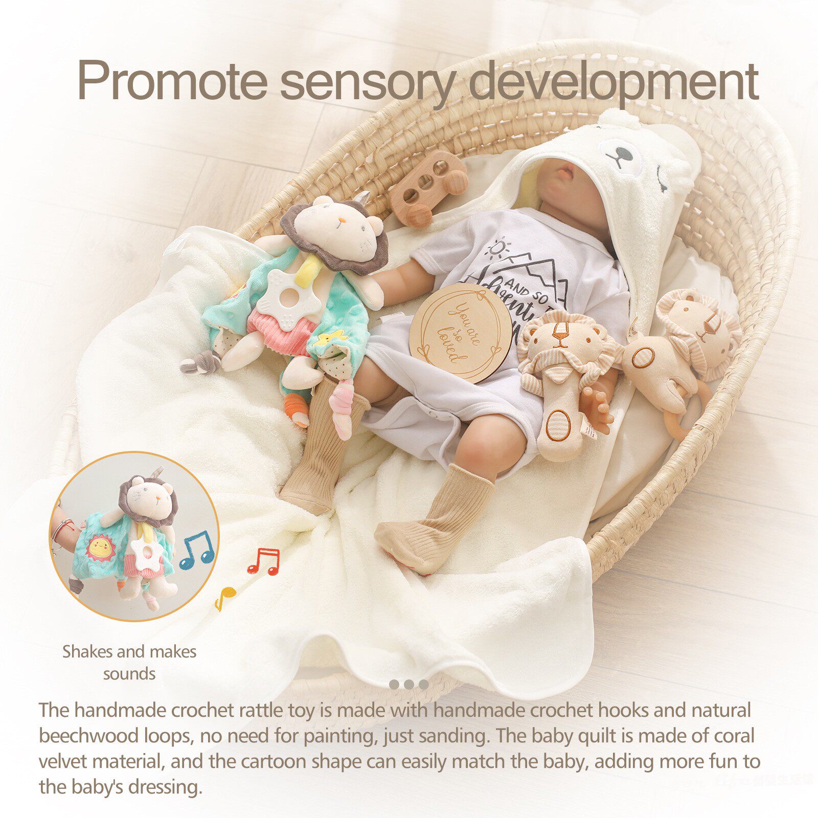 新生宝宝送礼大象兔子口水巾毯子宝宝里程碑纪念拍照玩具洗浴套装