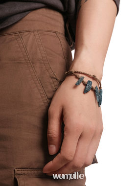 wumulle 晶石编绳项链手链系列天然蓝磷灰石精致小众复古休闲原创