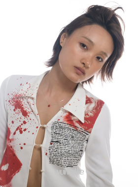 925银红宝石锁骨链轻奢气质