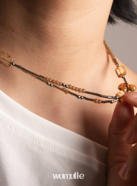 wumulle原创棕系双层项链