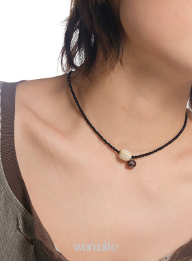 wumulle自制米珠陶瓷项链简约